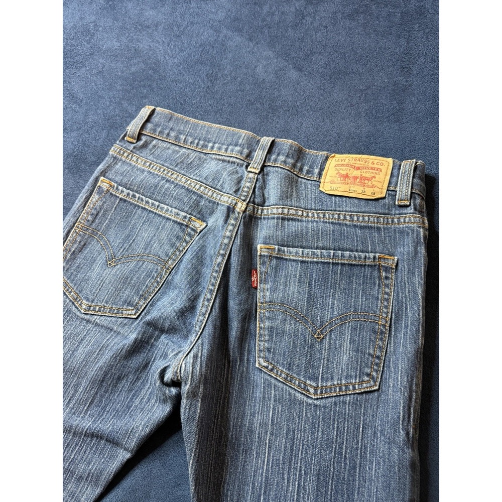 Levis 510 Super Skinny Boys Jeans Size 16 Regular 28x28 Dark Blue Wash